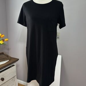 a.n.a. simple black pullover dress Size M short sleeves NWT